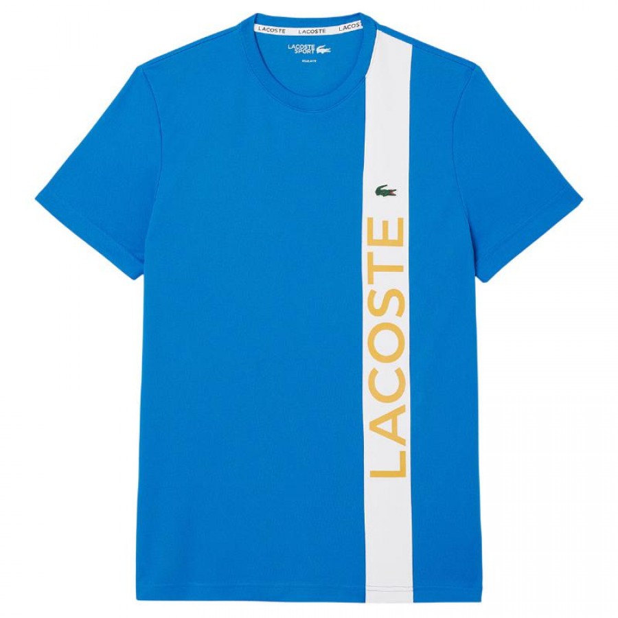 Lacoste Sport Ultra Dry Blu Bianco Maglietta  Offerta + Economico
