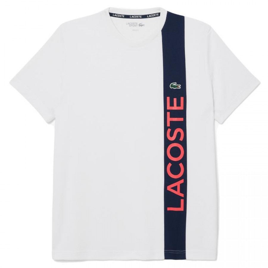 Lacoste Sport Ultra Dry Maglietta Blu Navy Bianco  Offerta + Economico