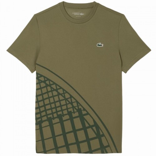 Camiseta Lacoste Tenis Ultra Dry Verde Kaki Camiseta Lacoste Tenis Ultra Dry Verde Kaki