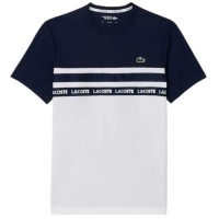 Lacoste Ultra Dry White Navy Blue T-Shirt  Offer + Cheap