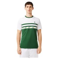 Maglietta Lacoste Ultra Dry Verde Bianco  Offerta + Economico