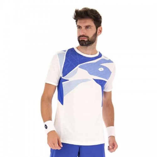 T-shirt Lotto Tech I D2 White Gloss Blue T-shirt Lotto Tech I D2 White Gloss Blue