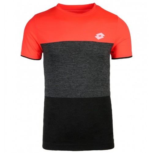 Camiseta Lotto Tech Seamless Coral Negro Camiseta Lotto Tech Seamless Coral Negro