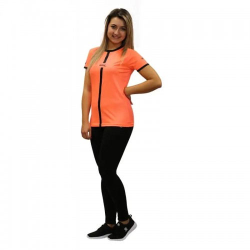 Camiseta Softee Tipex Coral Fluor Negro Mujer Camiseta Softee Tipex Coral Fluor Negro Mujer