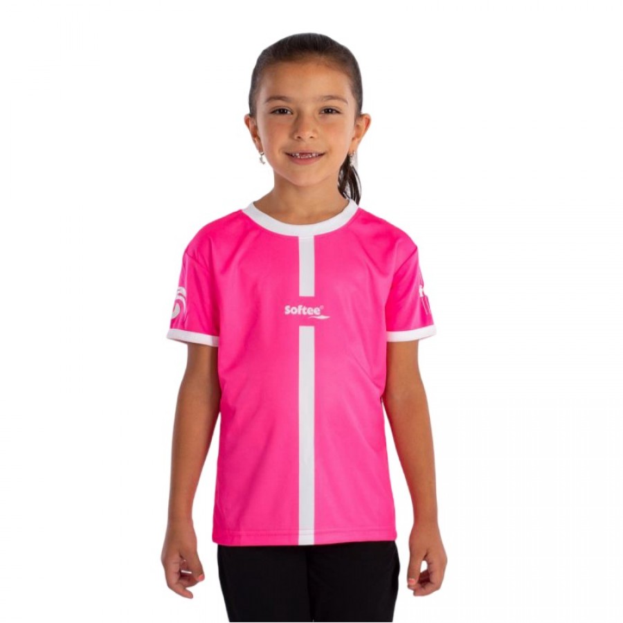 Camiseta Softee Tipex Fucsia Fluor Blanco Junior  Oferta + Barato