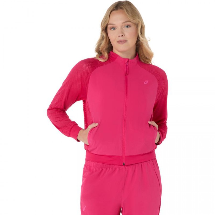 Asics Match Bright Pink Women''s Jacket  Offer + Cheap