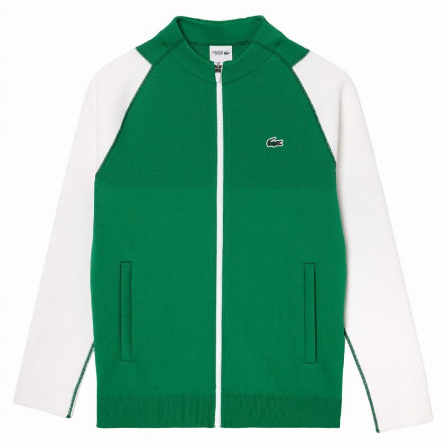 Chaqueta Lacoste Novak Djokovic Verde Blanco  Oferta + Barato