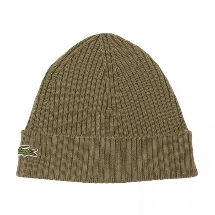 Gorro Lacoste Lana Verde Kaki  Offer + Cheap