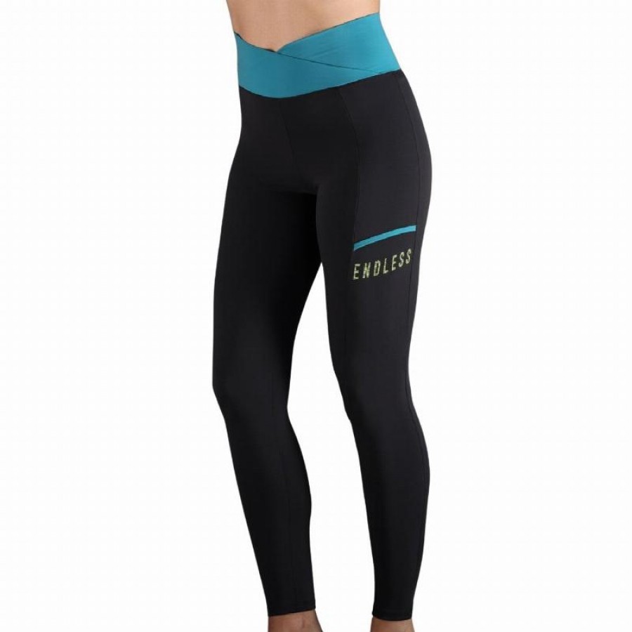 Endless Cross Pocket Leggings Petrolio Nero  Offerta + Economico