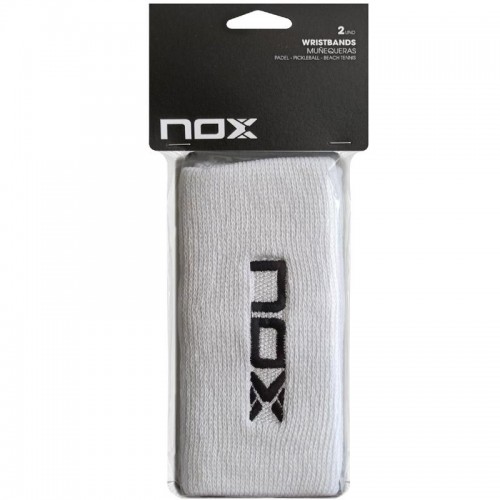 Munequeras Nox Long White Logo Black 2 Units Munequeras Nox Long White Logo Black 2 Units