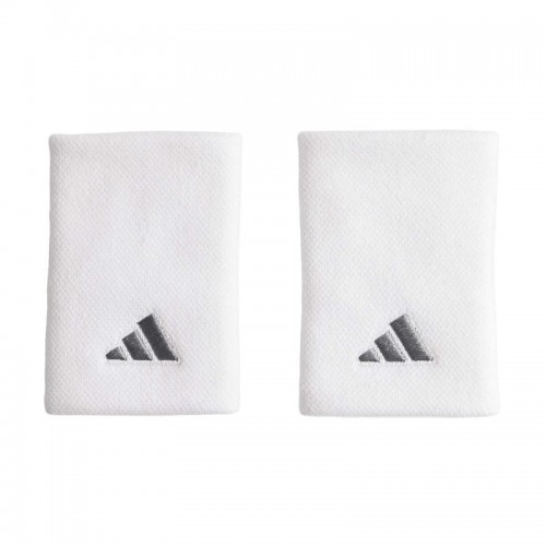 Muñequeras Adidas Largas Blanco Plata 2 Unidades