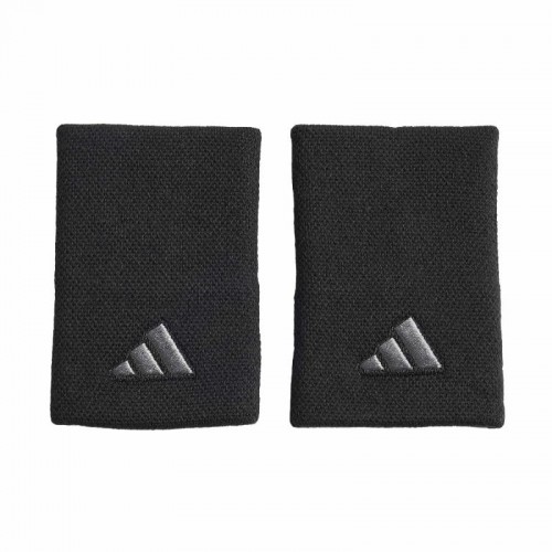 Muñequeras Adidas Largas Negro Plata 2 Unidades