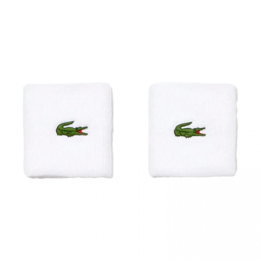 Lacoste White Wristbands 2 Units  Offer + Cheap