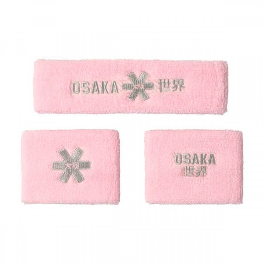 Munequeras Osaka Set 2.0 Rosa Gris 2 Unidades  Oferta + Barato