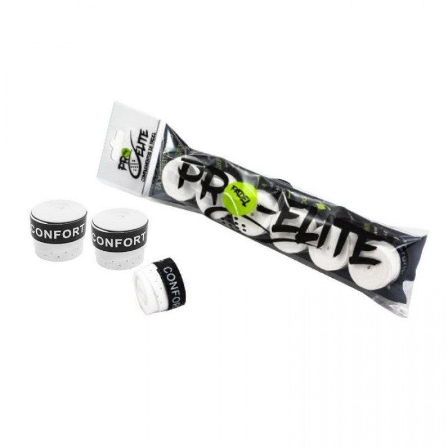 Overgrips Pro Elite Confort Perforado Blanco 6 Unidades  Oferta + Barato