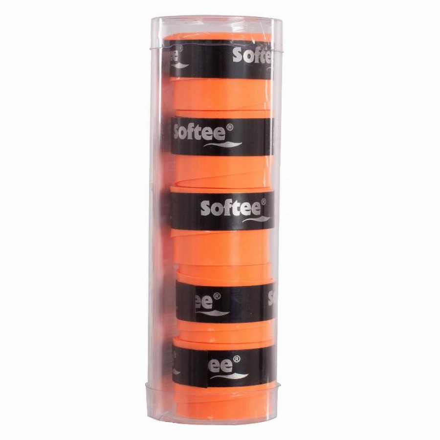 Overgrips Softee Tech Lisos Naranja Fluor 5 Unidades