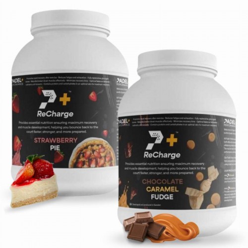 Pack Bote Padel Performance ReCharge Fresa y Chocolate Caramelo Pack Bote Padel Performance ReCharge Fresa y Chocolate Caramelo