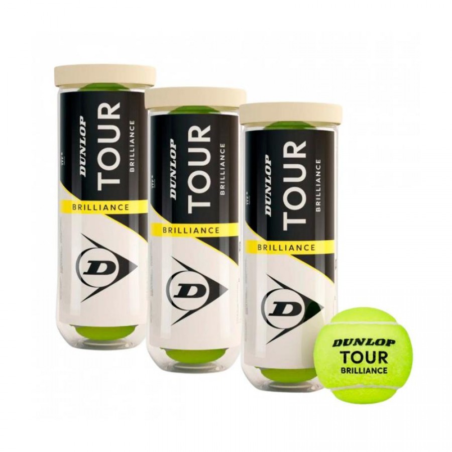Pack de 3 Botes de Pelotas Dunlop Tour Brillance  Offre - Pas cher