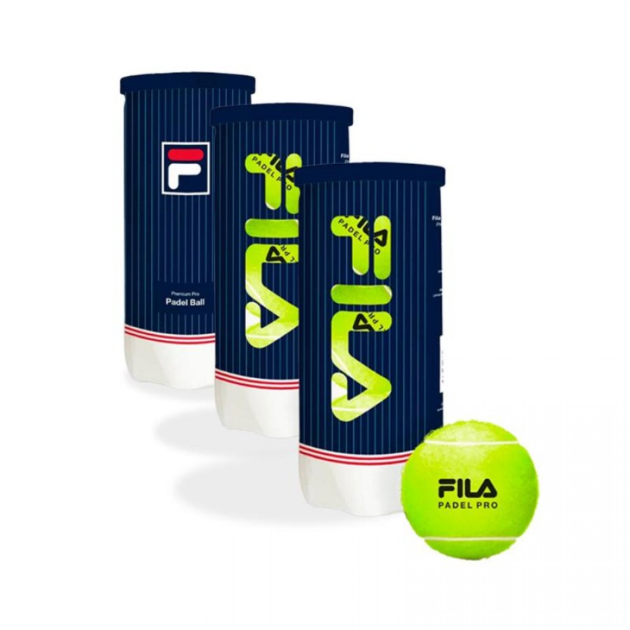 Pack de 3 Latas de Bolas Fila Padel Premium Pro  Oferta + Barato