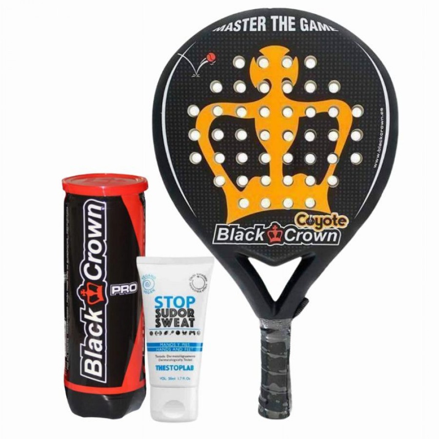 Pack Pala Black Crown Coyote con Magnesio y Bolas  Oferta + Barato