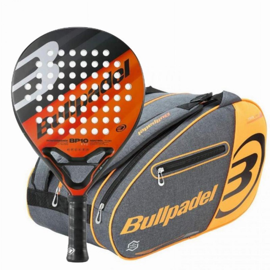 Pack Pala Bullpadel BP10 EVO 2023 y Paletero Bullpadel Naranja   Oferta + Barato