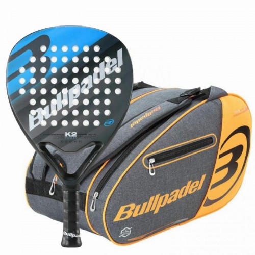 Pack Bullpadel K2 Power 2023 Racket and Bullpadel Orange Padel Bag Pack Bullpadel K2 Power 2023 Racket and Bullpadel Orange Padel Bag