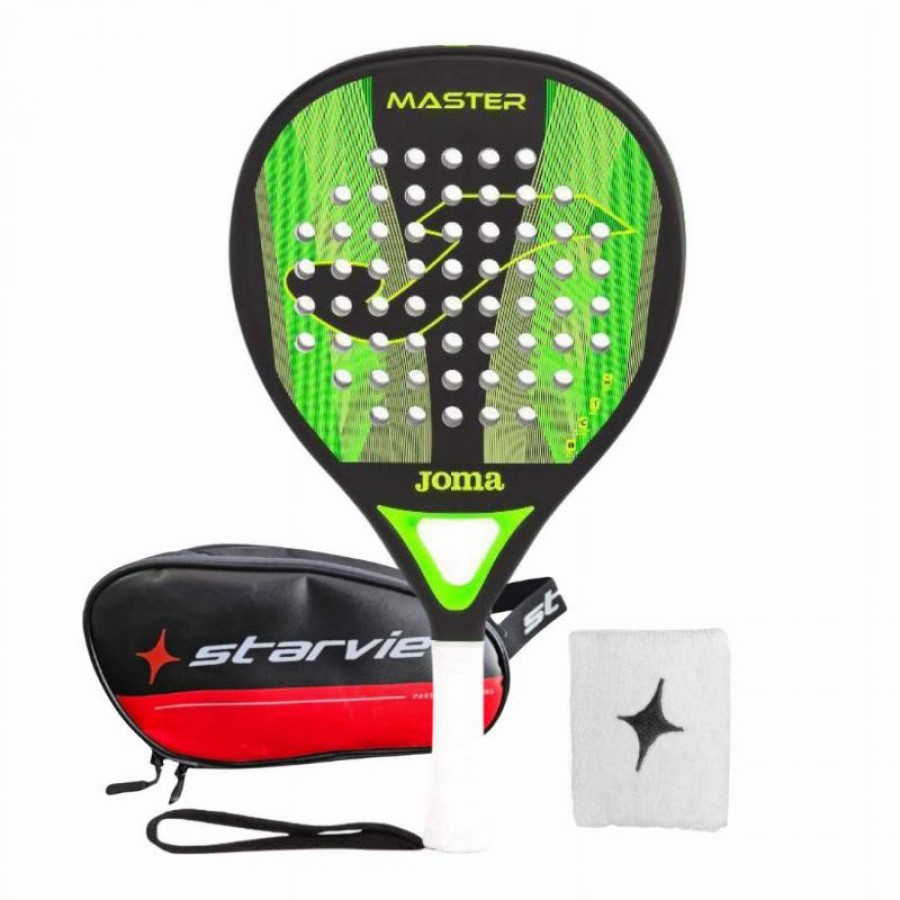 Joma Master Black Green Fluor Shovel Pack with Toiletry Bag and Wristband  Offer + Cheap
