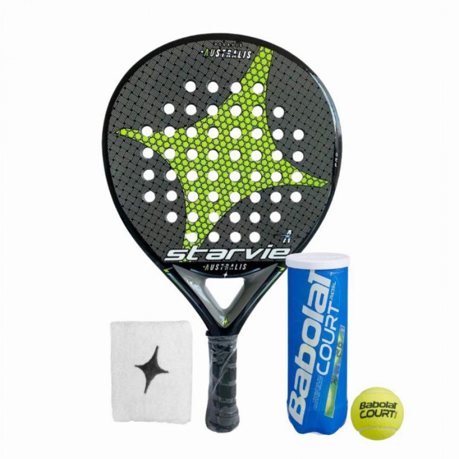 Pack Pala StarVie Australis con Munequera y Pelotas  Oferta + Barato