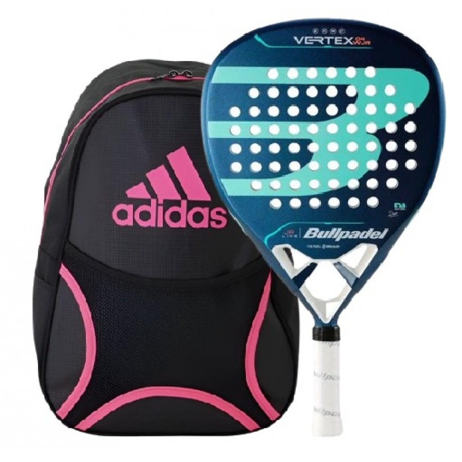 Pala Bullpadel Delfi Brea Vertex Woman Junior 2024 y Mochila Adidas Fucsia  Oferta + Barato