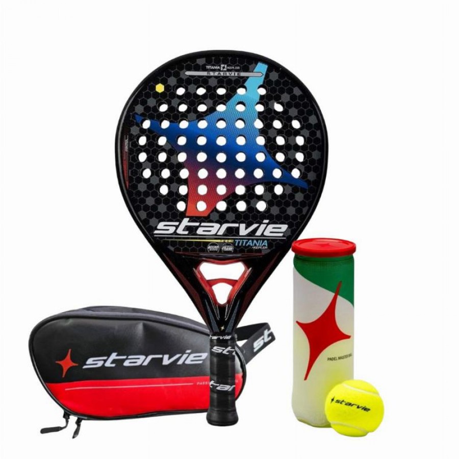 Pack Pala StarVie Titania Kepler Soft con Neceser y Pelotas  Oferta + Barato