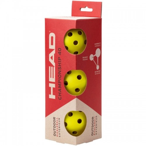 Pelotas Pickleball Head Championship 40 Outdoor 3 Unidades Pelotas Pickleball Head Championship 40 Outdoor 3 Unidades