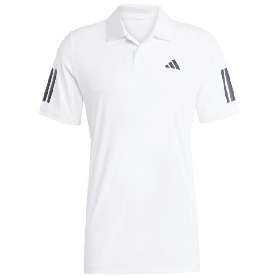 Adidas Club 3 Stripes White Black Polo