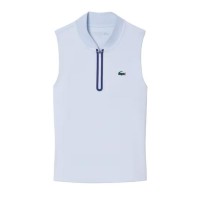 Polo Lacoste Sleeveless Ultra Dry Azul Claro Mujer