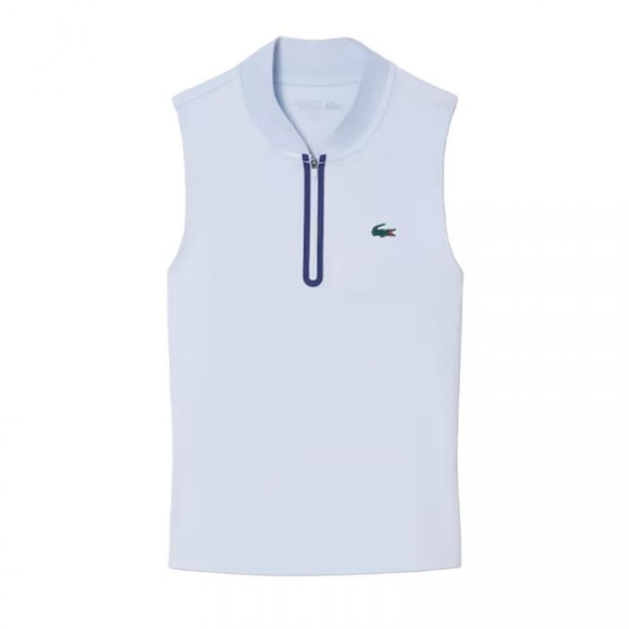 Polo Lacoste Sleeveless Ultra Dry Azul Claro Mujer