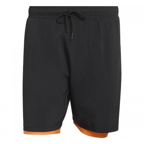 Short Adidas Club 2 En 1 Negro Naranja
