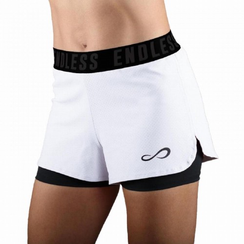 Short Endless Tech Iconic Blanco Mujer Short Endless Tech Iconic Blanco Mujer