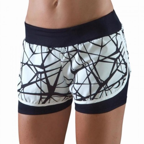 Short Endless Tech II Blanco Negro Mujer Short Endless Tech II Blanco Negro Mujer
