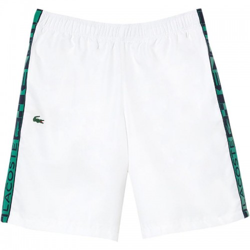 Short Lacoste Sport Rayas Laterales Blanco Verde Short Lacoste Sport Rayas Laterales Blanco Verde