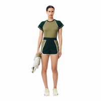 Pantaloncini Lacoste Ultra Dry Verde Kaki Moose  Offerta + Economico