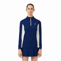 Sudadera Lacoste Ultra Dry Azul Marino Blanco Mujer  Oferta + Barato