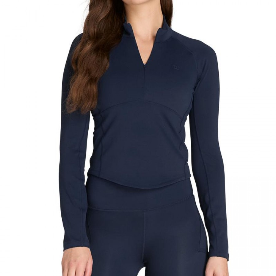 Wilson Baseline Half Zip Azul Marinho Moletom Feminino