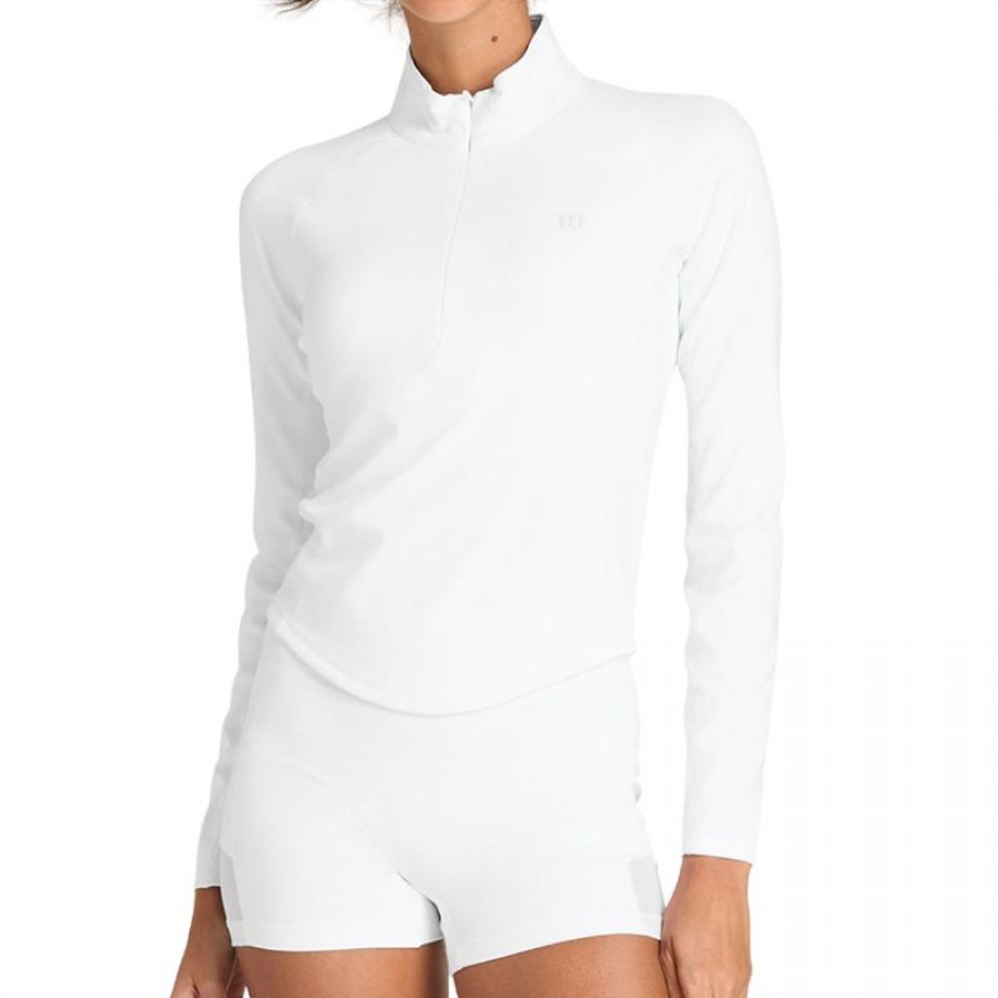 Sudadera Wilson Linha de Fundo Meio Zip Blanco Mujer