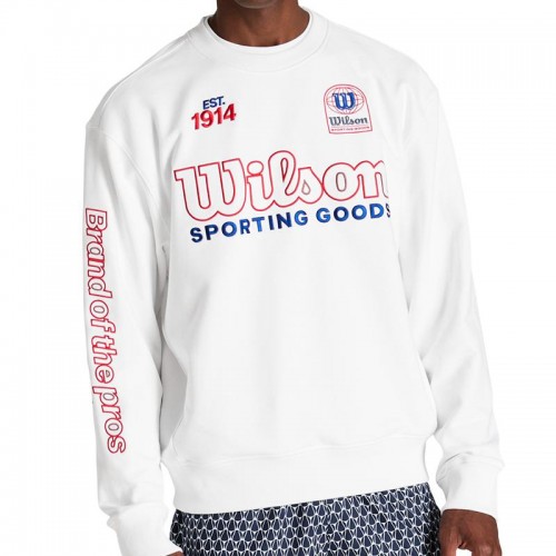 Wilson Playstate Crew White Red Sweatshirt