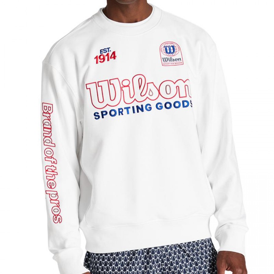 Sudadera Wilson Playstate Crew Blanco Rojo