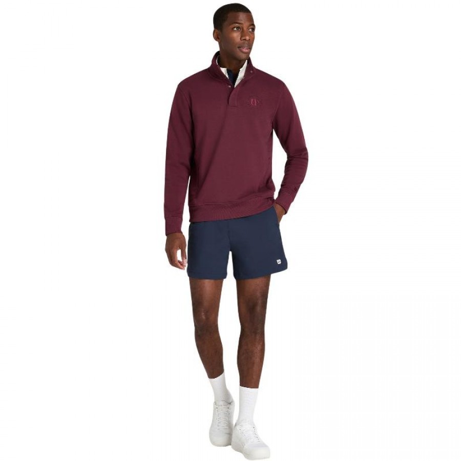 Sudadera Wilson Tenis Club Half Zip Granate Royal