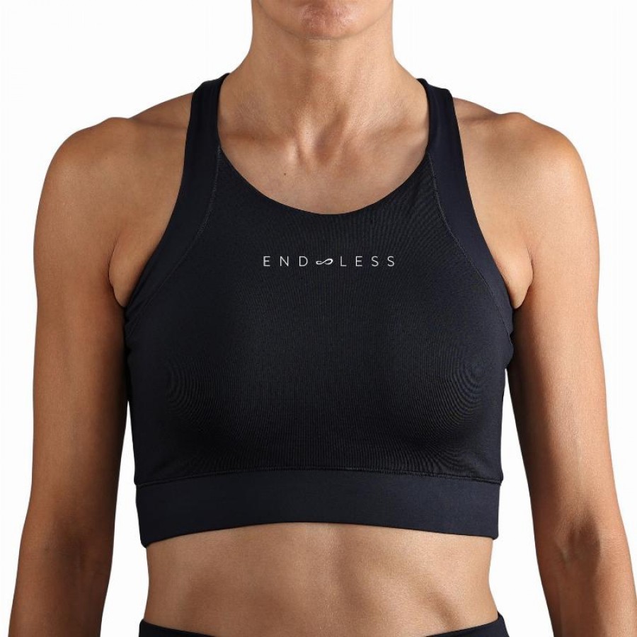 Top Endless Crop Negro Blanco  Offer + Cheap