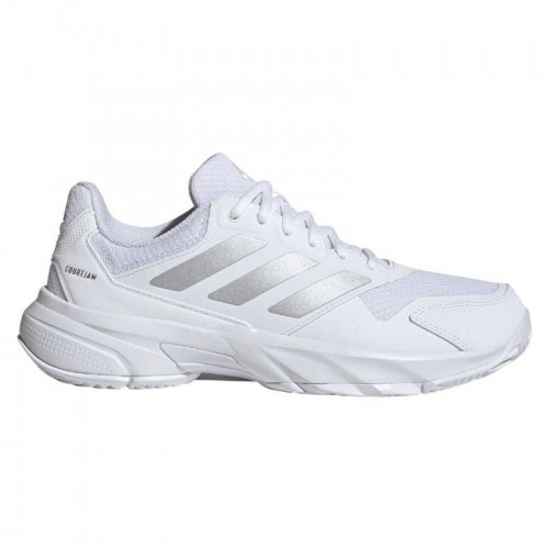 Zapatillas de Padel Adidas CourtJam Control 3 Blanco Plata Mujer