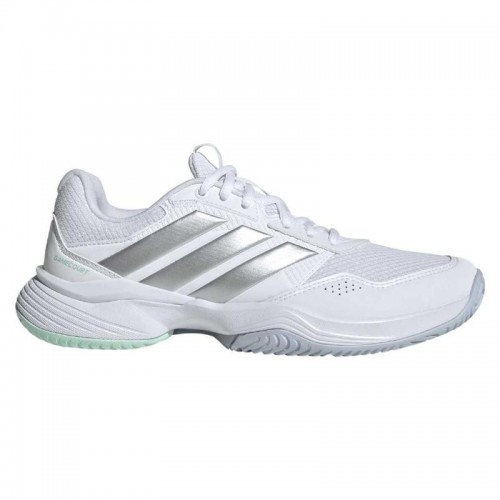 Zapatillas de Padel Adidas GameCourt 3 Blanco Plata Mujer