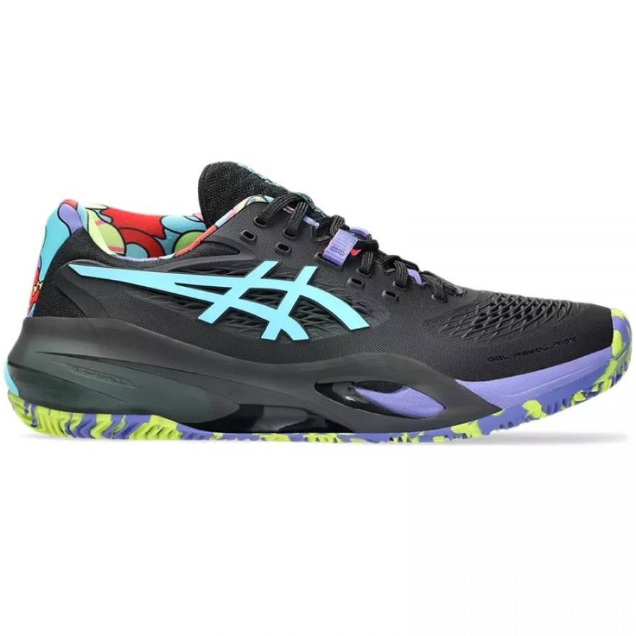 Asics Gel Resolution X Padel Black Blue Aqua Sneakers  Offer + Cheap