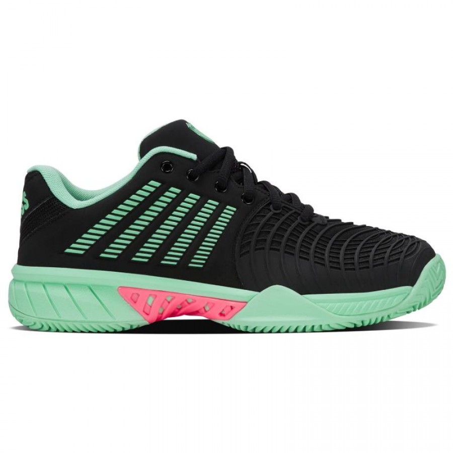 Tênis Feminino Kswiss Express Light 3 HB Clay Preto Menta Rosa